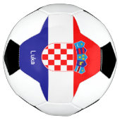 サッカーパーソナライズされたボールの名前を持つクロアチア国旗 サッカーボール (回転)