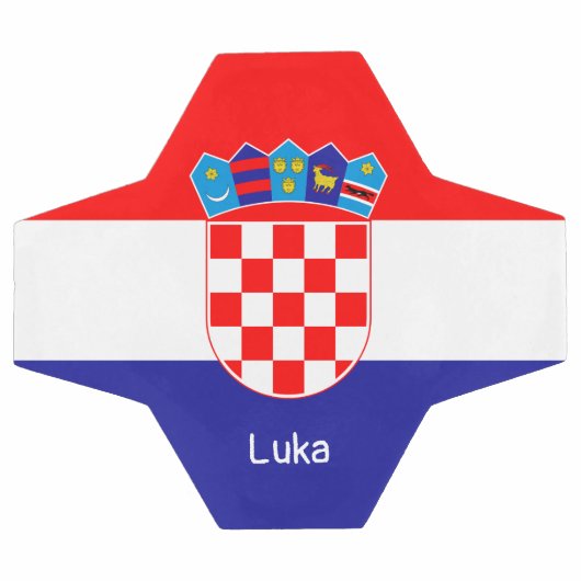 サッカーパーソナライズされたボールの名前を持つクロアチア国旗 サッカーボール (フラット)