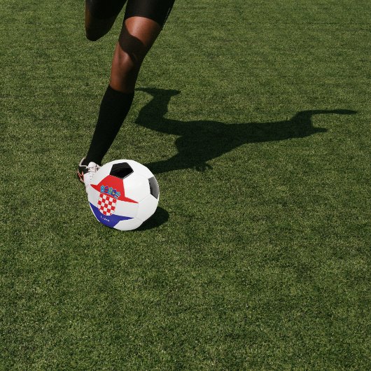 サッカーパーソナライズされたボールの名前を持つクロアチア国旗 サッカーボール