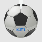 サッカーパーソナライズされたボールオーナメント オーナメント (裏面)