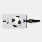 サッカーパーソナライズされたボールカスタムバッグラベルギフト ラゲッジタグ (正面横)