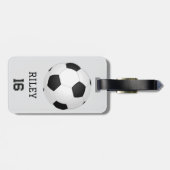サッカーパーソナライズされたボールカスタムバッグラベルギフト ラゲッジタグ (裏面横)
