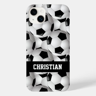 サッカーパーソナライズされたボールパターン白黒 Case-Mate iPhone 14 PLUSケース