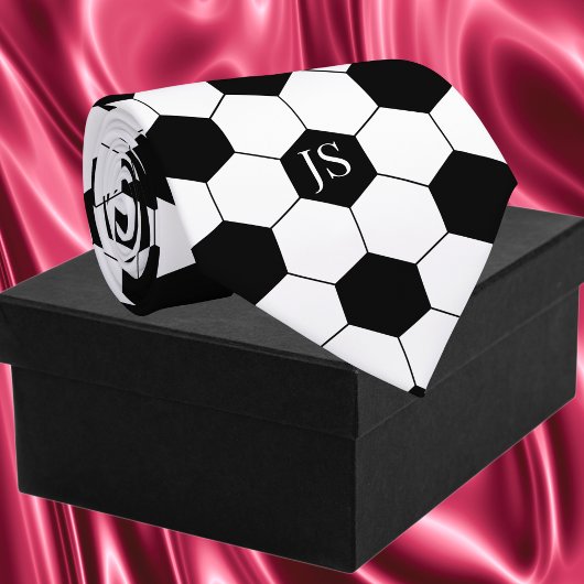 サッカーパーソナライズされたボールモノグラム ネクタイ