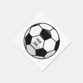 サッカーパーソナライズされたボール付きカスタム文字 スタンダードカクテルナプキン (角)