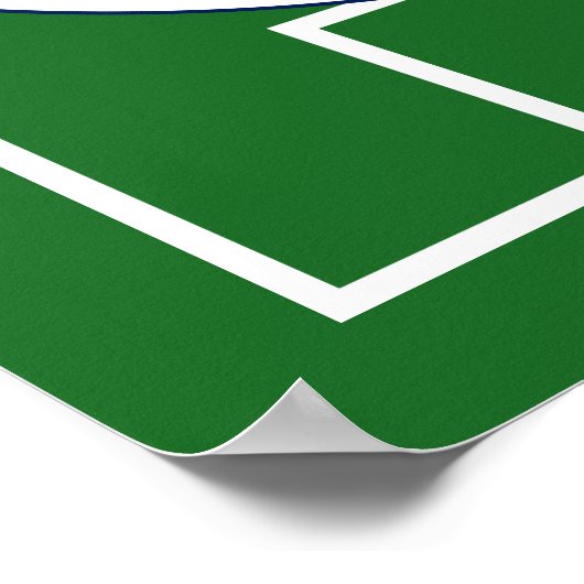 サッカーパーソナライズされたボール及びフィールド写真テンプレート ポスター (角)