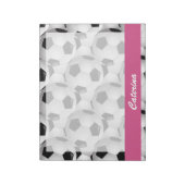サッカーパーソナライズされたボール柄ピンク ノートパッド (回転)