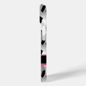 サッカーパーソナライズされたボール柄ブラックピンクホワイト Case-Mate iPhoneケース (裏面 / 左)