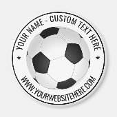 サッカーパーソナライズされたボール磁石付きカスタム文字 マグネット (正面)