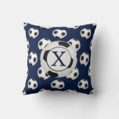 サッカーパーソナライズされたボール競技モノグラム クッション (裏面)