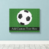 サッカーパーソナライズされたボール キャンバスプリント (インサイチュ (ウッドフロア))
