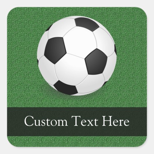 サッカーパーソナライズされたボール スクエアシール (正面)