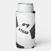 サッカーパーソナライズされたボール スリム缶クーラー (Seltzer正面)