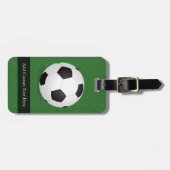 サッカーパーソナライズされたボール ラゲッジタグ (正面横)