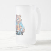 サッカーパーソナライズされたマグ フロストグラスビールジョッキ (正面右)