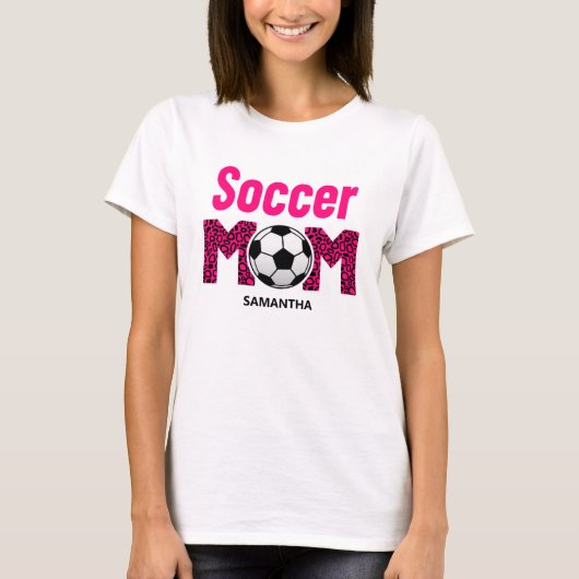サッカーパーソナライズされたママ名前をカスタムする Tシャツ (正面)