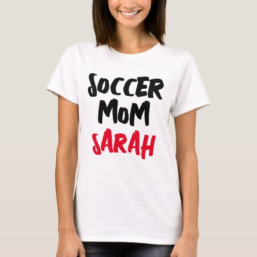 サッカーパーソナライズされたママTシャツ Tシャツ (正面)