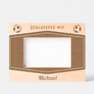 サッカーパーソナライズされたモダンサッカーモノグラムの レーザー彫刻フレーム