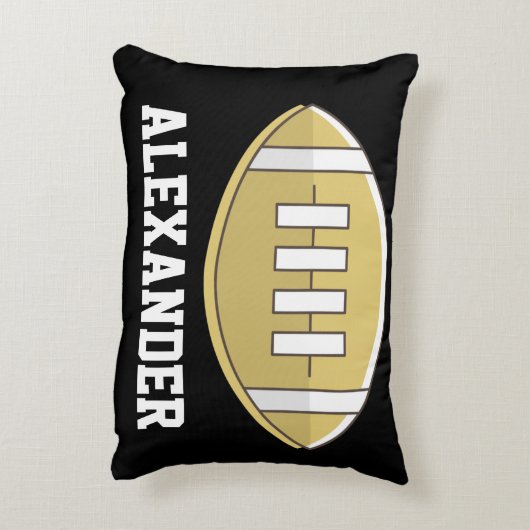 サッカーパーソナライズされたモノグラム名 アクセントクッション (裏面(縦))