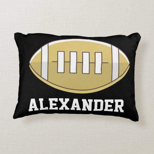 サッカーパーソナライズされたモノグラム名 アクセントクッション (裏面)