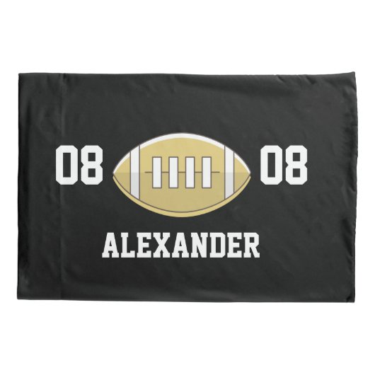 サッカーパーソナライズされたモノグラム名 枕カバー (裏面)