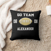 サッカーパーソナライズされたモノグラム名Goチーム クッション (ブランケット)