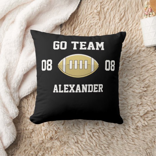 サッカーパーソナライズされたモノグラム名Goチーム クッション (ブランケット)