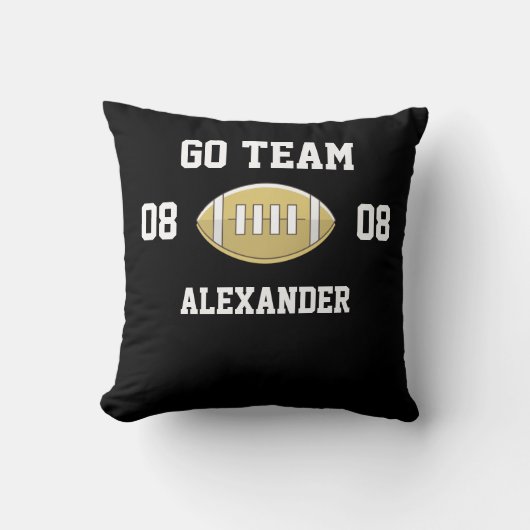 サッカーパーソナライズされたモノグラム名Goチーム クッション (正面)