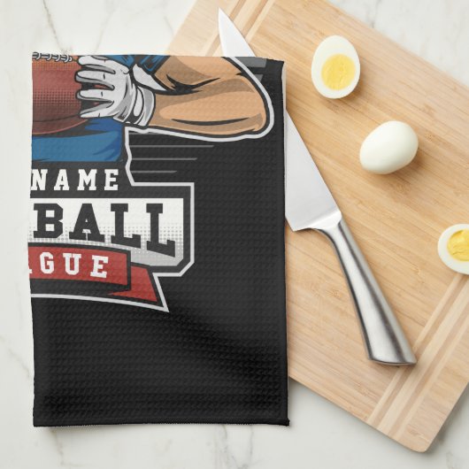 サッカーパーソナライズされたリーグの選手チームのチャンプ キッチンタオル (四つ折り)