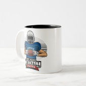 サッカーパーソナライズされたリーグの選手チームのチャンプ ツートーンマグカップ (正面左)