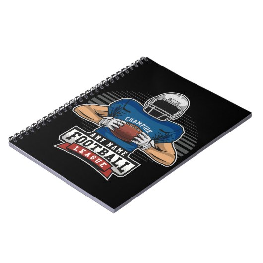 サッカーパーソナライズされたリーグの選手チームのチャンプ ノートブック (左側)