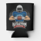 サッカーパーソナライズされたリーグの選手チームのチャンプ 缶クーラー (正面)