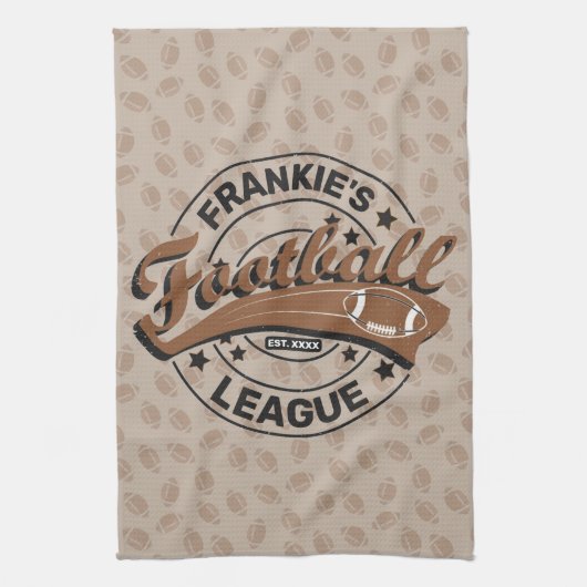 サッカーパーソナライズされたリーグプレーヤーチーム キッチンタオル (縦)