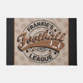 サッカーパーソナライズされたリーグプレーヤーチーム ドアマット (正面)