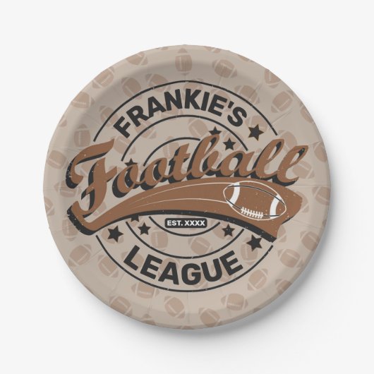 サッカーパーソナライズされたリーグプレーヤーチーム ペーパープレート (正面)