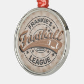 サッカーパーソナライズされたリーグプレーヤーチーム メタルオーナメント (左)