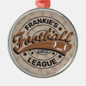 サッカーパーソナライズされたリーグプレーヤーチーム メタルオーナメント (正面)
