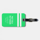 サッカーパーソナライズされた不機嫌 |サッカーのグリーントラベル ラゲッジタグ (裏面横)