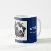 サッカーパーソナライズされた収集可能 コーヒーマグカップ (正面右)