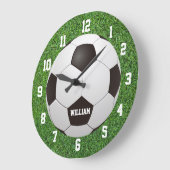 サッカーパーソナライズされた名 ラージ壁時計 (傾斜)