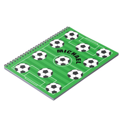 サッカーパーソナライズされた場 ノートブック (左側)