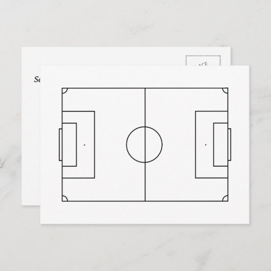 サッカーパーソナライズされた場 ポストカード (正面/裏面)