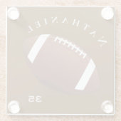 サッカーパーソナライズされた愛好家の写真と文字 ガラスコースター (裏面)