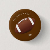 サッカーパーソナライズされた愛好家の写真と文字 缶バッジ (正面)