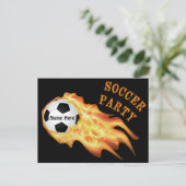 サッカーパーソナライズされた招待状、あなたのテキスト、色 インビテーションポストカード (スタンド正面)