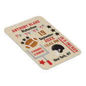 サッカーパーソナライズされた男の赤ちゃん誕生統計レコード マグネット (右側)