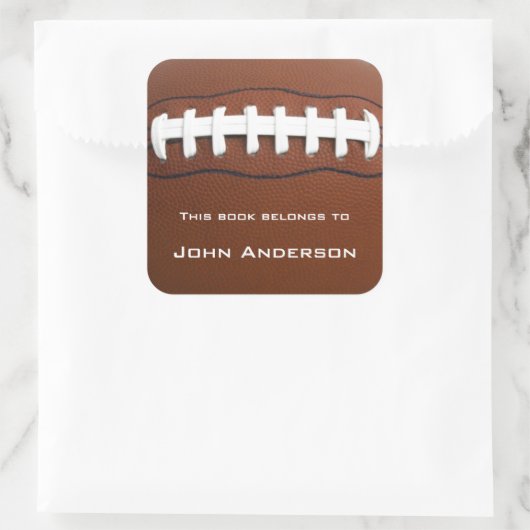 サッカーパーソナライズされた蔵書票シール スクエアシール (バッグ)