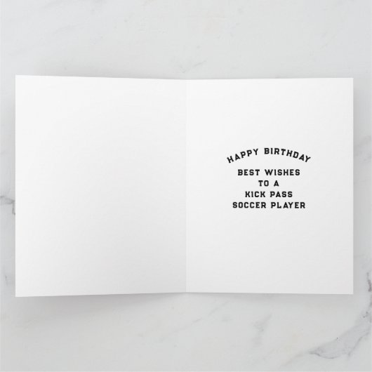 サッカーパーソナライズされた誕生日カード カード (内部)