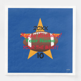 サッカーパーソナライズされた誕生日ペーパーナプキンHAMbWG