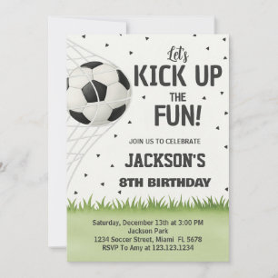 サッカーパーソナライズされた誕生日招待状 招待状